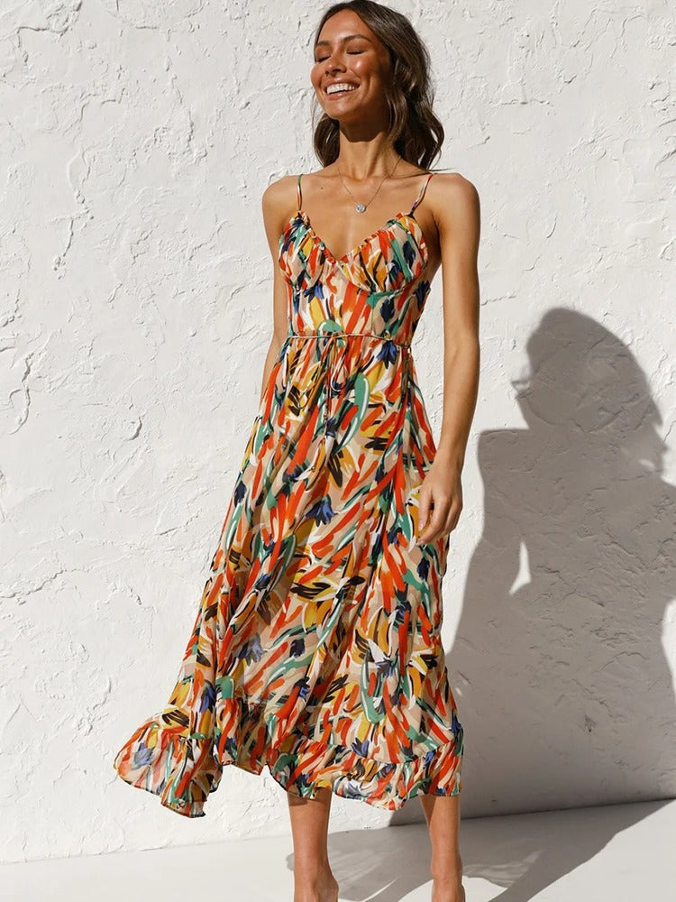 CLARA - CASUAL FLORAL PRINT LONG DRESS