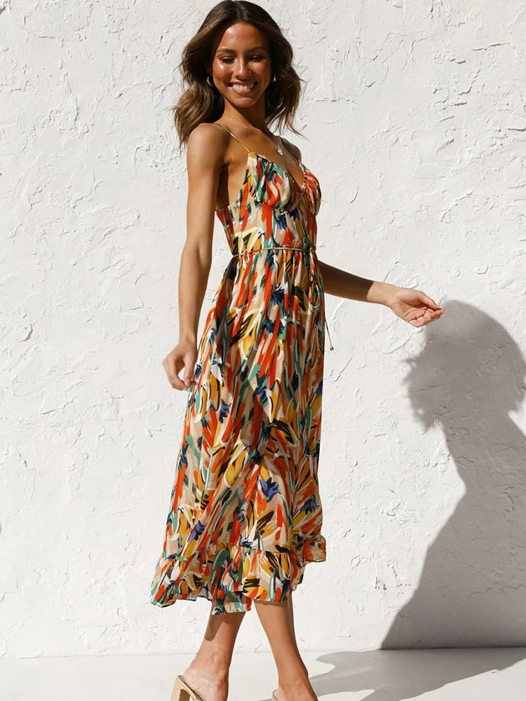CLARA - CASUAL FLORAL PRINT LONG DRESS