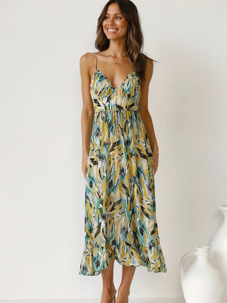 CLARA - CASUAL FLORAL PRINT LONG DRESS