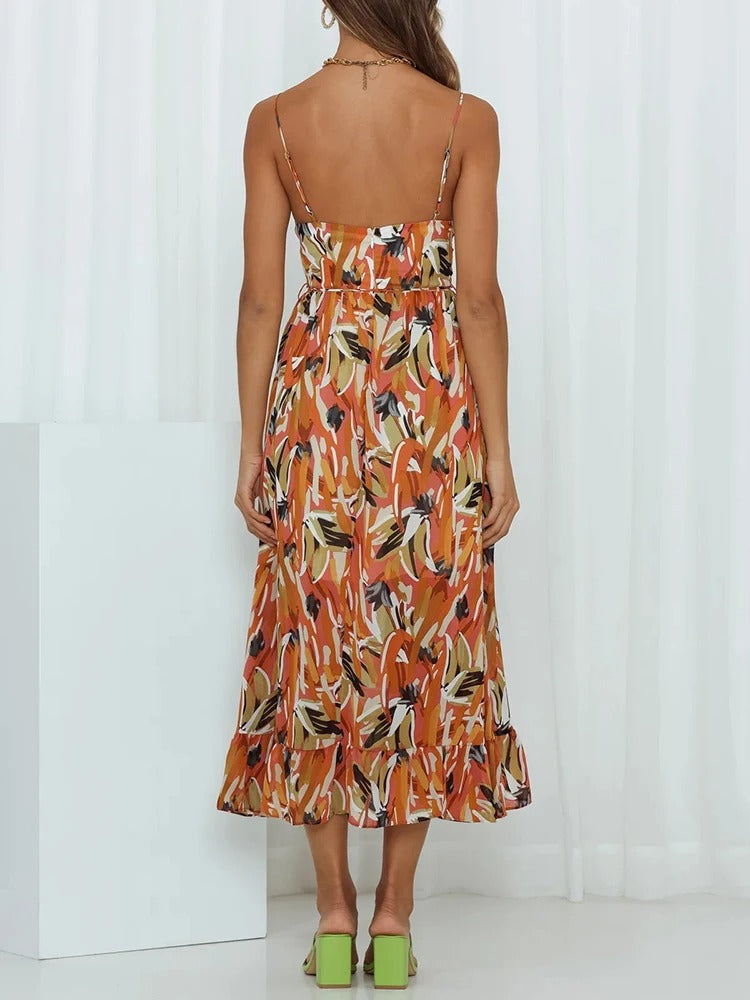 CLARA - CASUAL FLORAL PRINT LONG DRESS