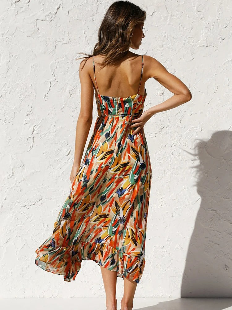 CLARA - CASUAL FLORAL PRINT LONG DRESS