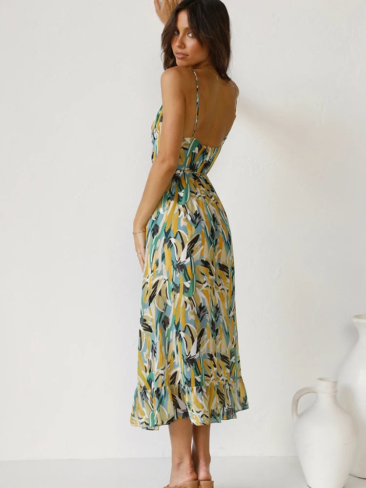 CLARA - CASUAL FLORAL PRINT LONG DRESS